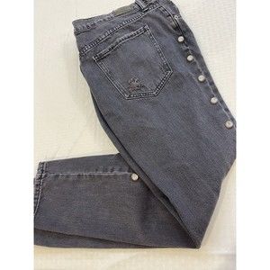 BDG Black Faded Mid Rise Jeans Denim Urban Outfitters Destroyed 28 Button Women